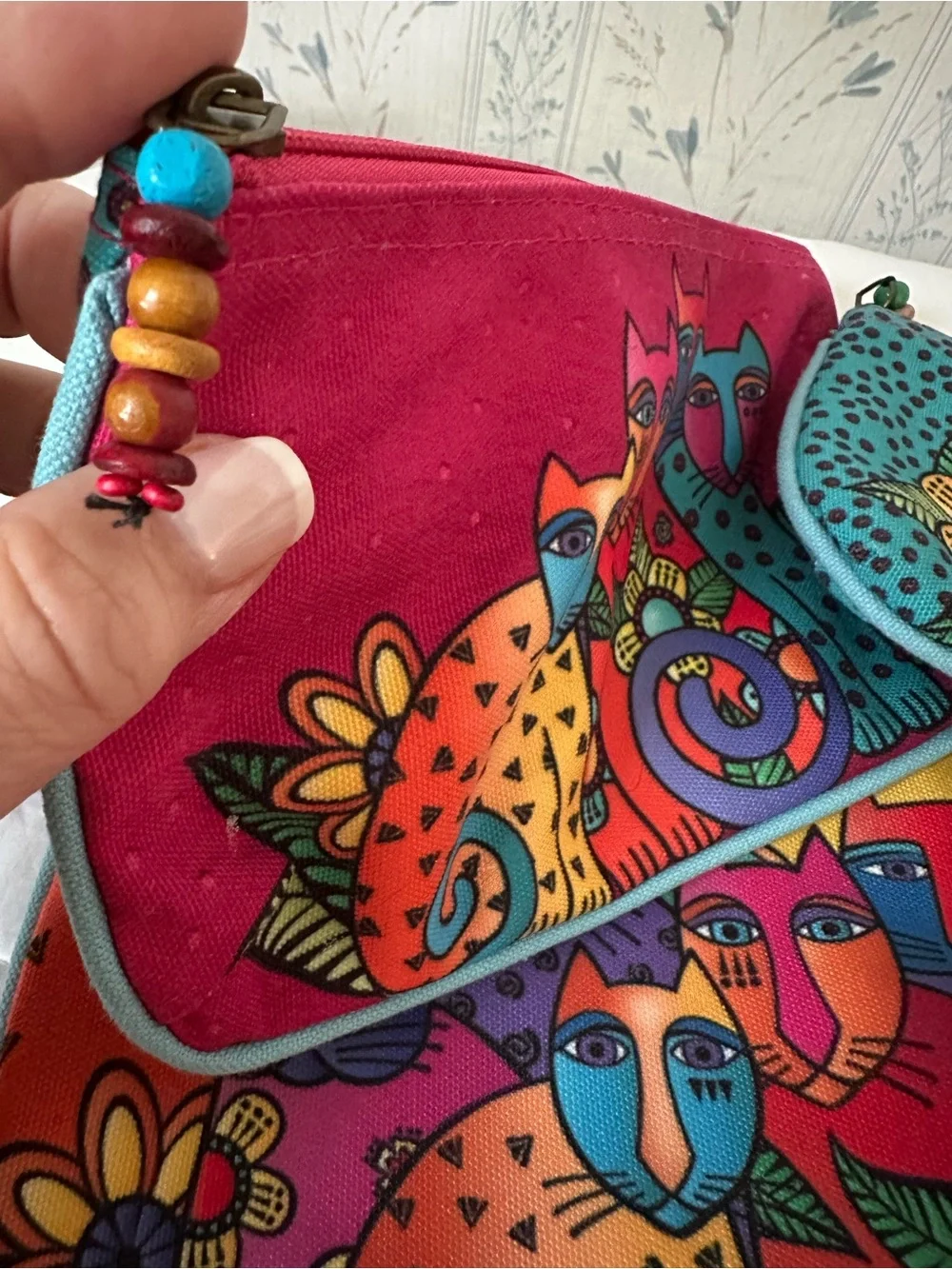 Laurel Burch Set of 3 Cat Print Zip Pouches